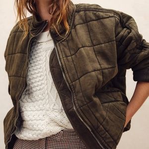 Free People Dolman Knit Jacket Large Green